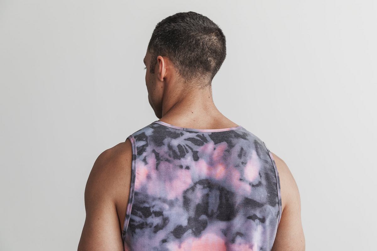 Nobull Tie-Dye Men's Tank Tops Pink Black | Australia (LR2859)